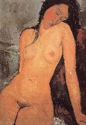Amedeo Modigliani seated female nude painting